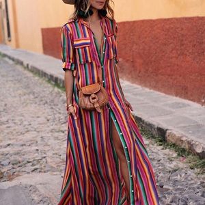 Lulu’s multicolored striped maxi dress